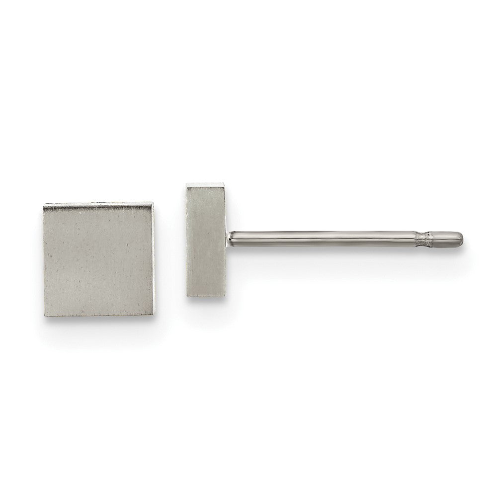TBE133 Chisel Titanium Brushed Square Post Earrings
