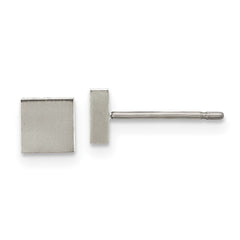TBE133 Chisel Titanium Brushed Square Post Earrings