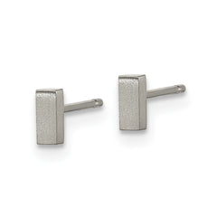 TBE136 Chisel Titanium Brushed Rectangle Post Earrings