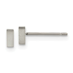 TBE136 Chisel Titanium Brushed Rectangle Post Earrings
