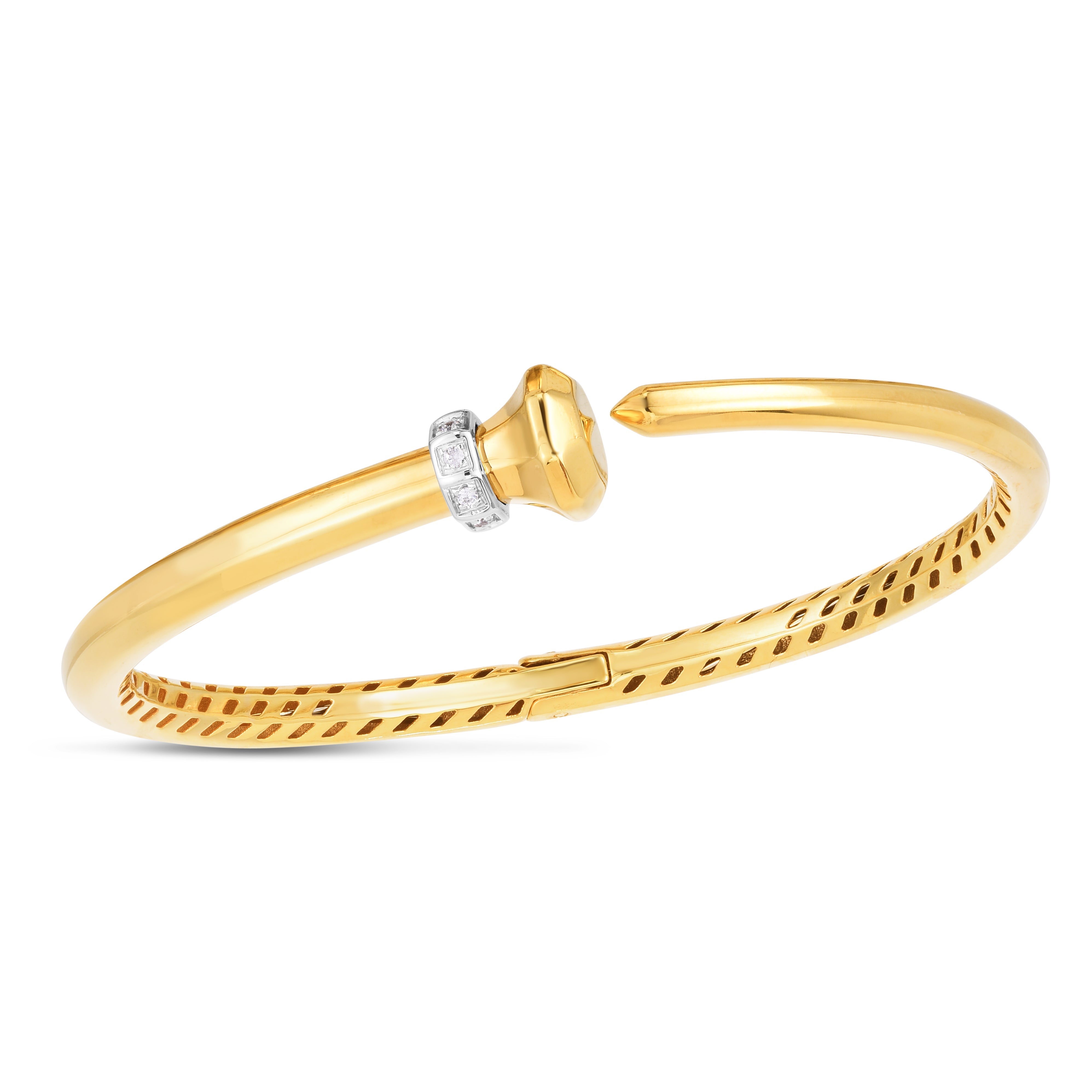 Parkplace Jewelers 14k-gold-diamond-hardware-bangle-tbg3239