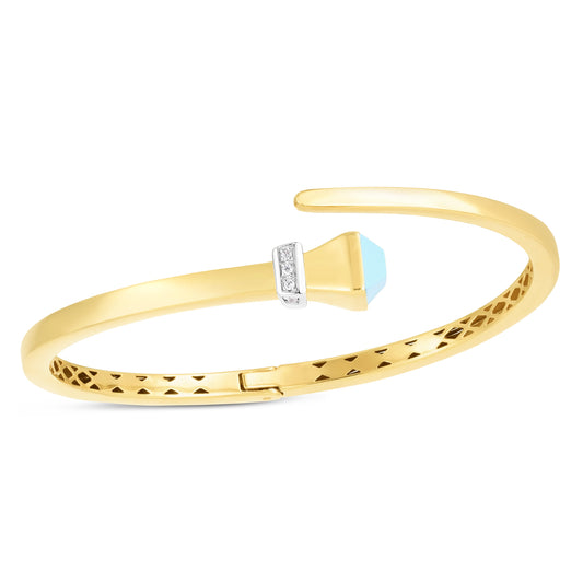 Parkplace Jewelers 14k-turquoise-diamond-wrap-hardware-bangle-tbg3259