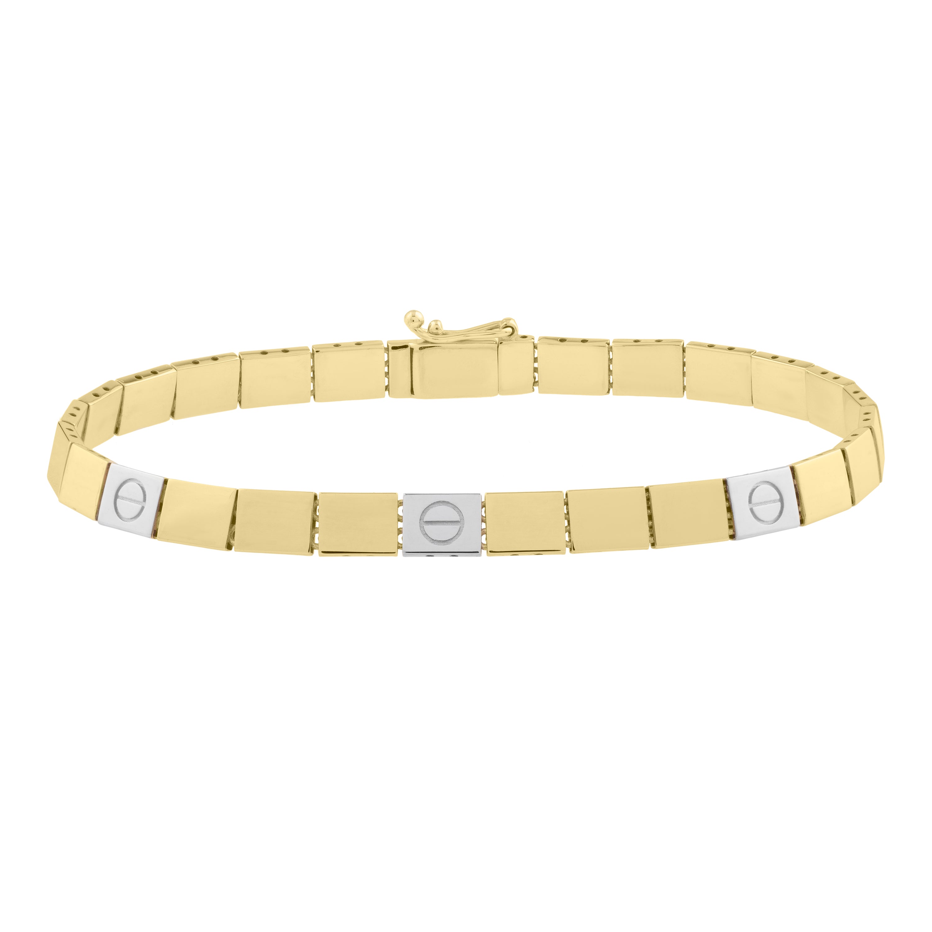 Royal Chain 14K Gold Two-Tone Nail Head Bracelet TC17019