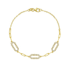 Two-tone Gold Polished Diamon&apos;oro Collection Bracelet