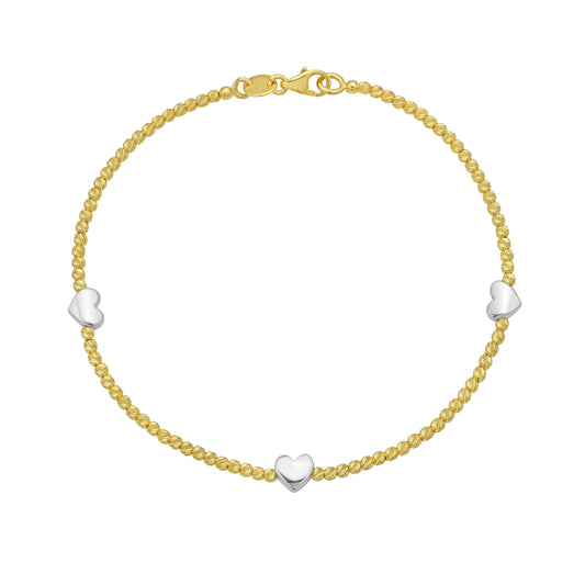 Two-tone Gold Combination Beaded Bliss Bracelet