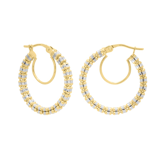 Two-tone Gold Polished The Ice Chain Earring