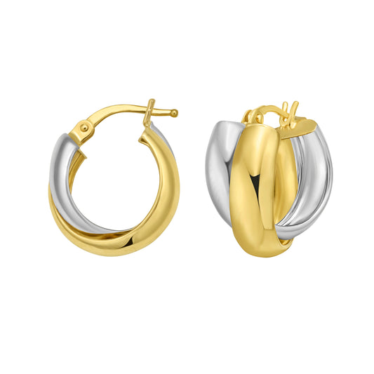 Two-tone Gold Polished Trinity Collection Earring