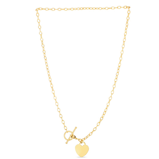Yellow Gold Polished Charm Bracelet With Toggle Bracelet
