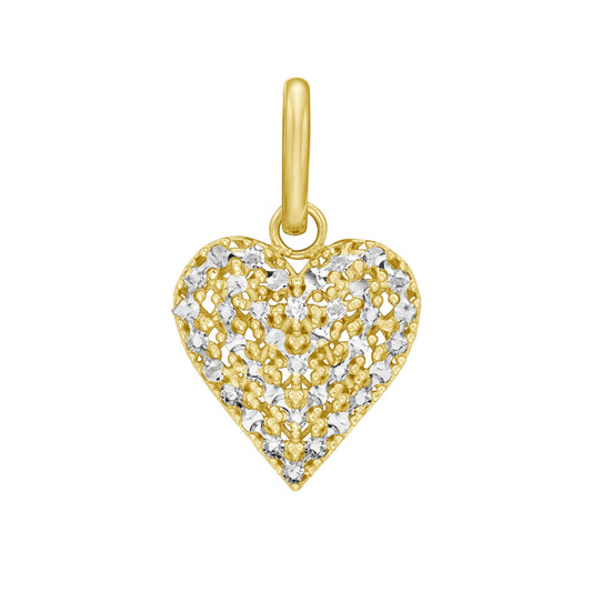 Two-tone Gold Diamond Cut/ Textured Build-your-own Charms Jewelry Charm