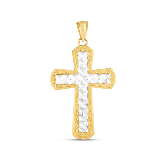 Parkplace Jewelers 14k-two-tone-cross-pendant-tpd3756