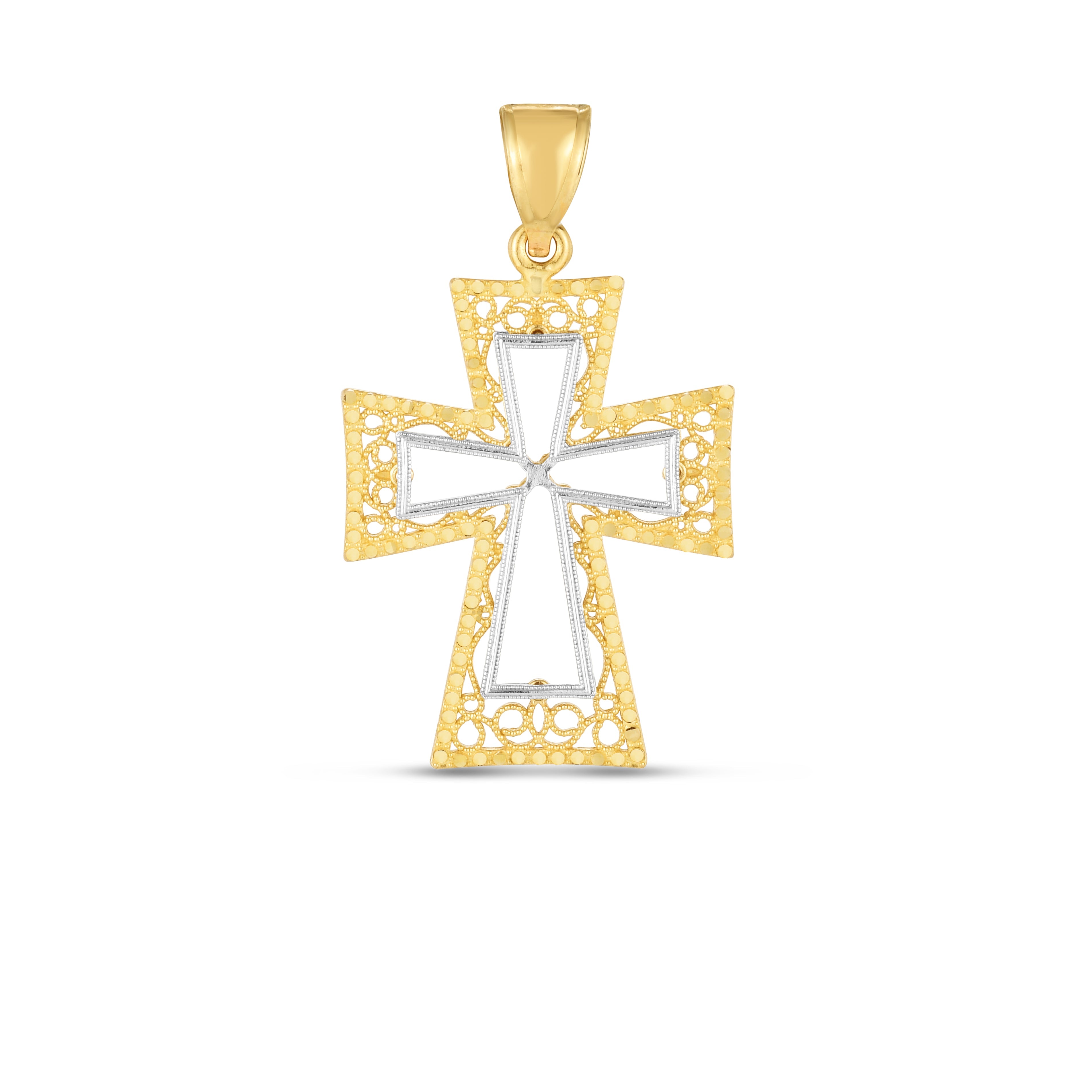 Parkplace Jewelers 14k-two-tone-cross-pendant-tpd3763
