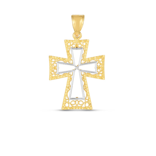 Parkplace Jewelers 14k-two-tone-cross-pendant-tpd3763