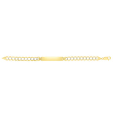 Royal Chain 14K Gold 6.7mm Pave Curb ID Bracelet TRC10116