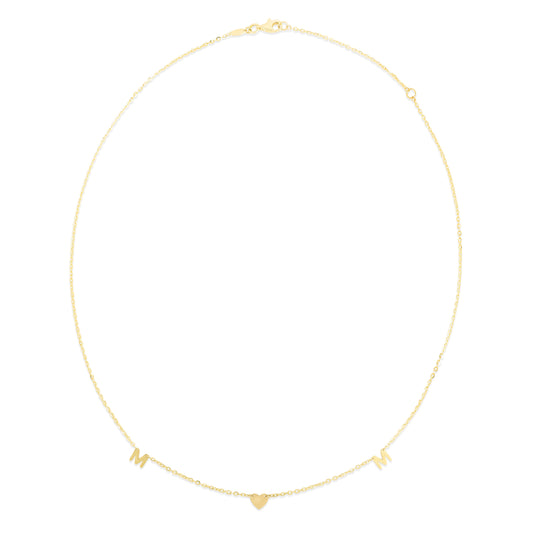Two-tone Gold Polished Love Themed Necklace