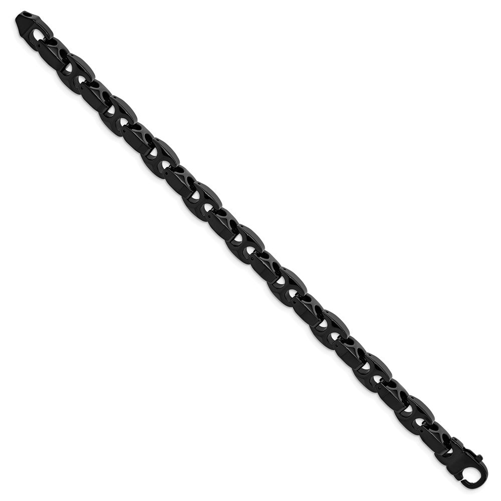 Chisel Tungsten Polished Black IP-plated 9 inch Bracelet TUB119-9.5