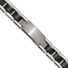 Chisel Tungsten Brushed and Polished Black IP-plated 8.5 inch Bracelet TUB126-8.5