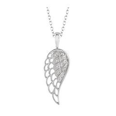 Silver Angel Wings Diamond Fashion Pendant