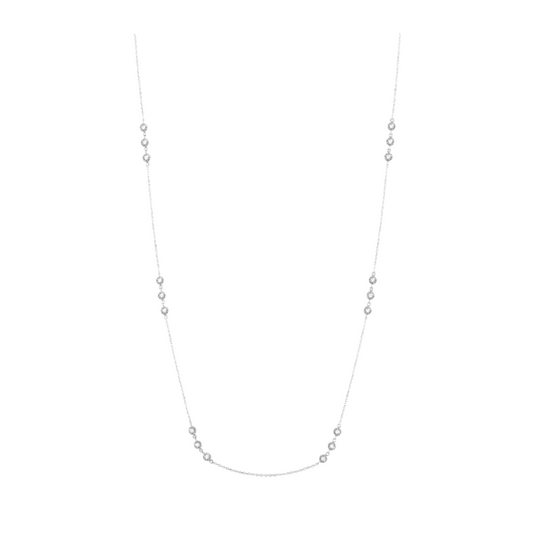 3 Stone Diamond Station Necklace