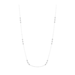 3 Stone Diamond Station Necklace
