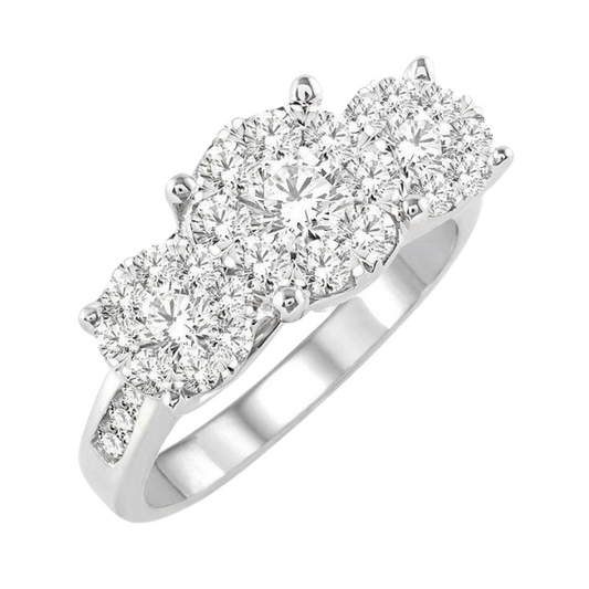 Round Shape Past Present & Future Lovebright Essential Diamond Ring