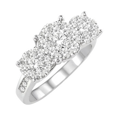 Round Shape Past Present & Future Lovebright Essential Diamond Ring