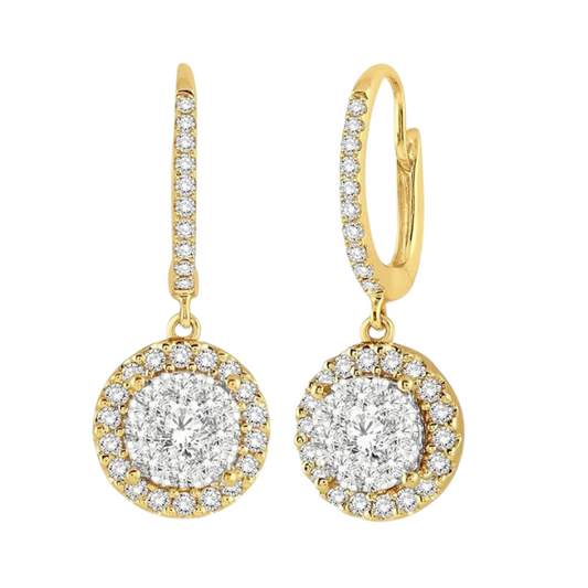 Round Shape Halo Lovebright Essential Diamond Earrings