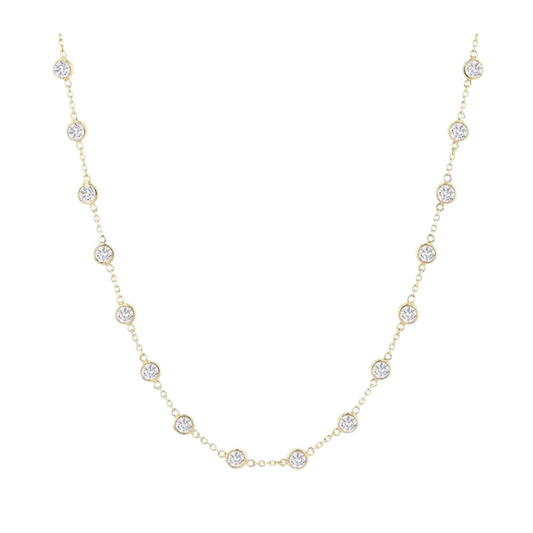 Bezel Set Diamond Station Necklace