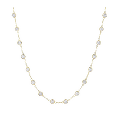 Bezel Set Diamond Station Necklace
