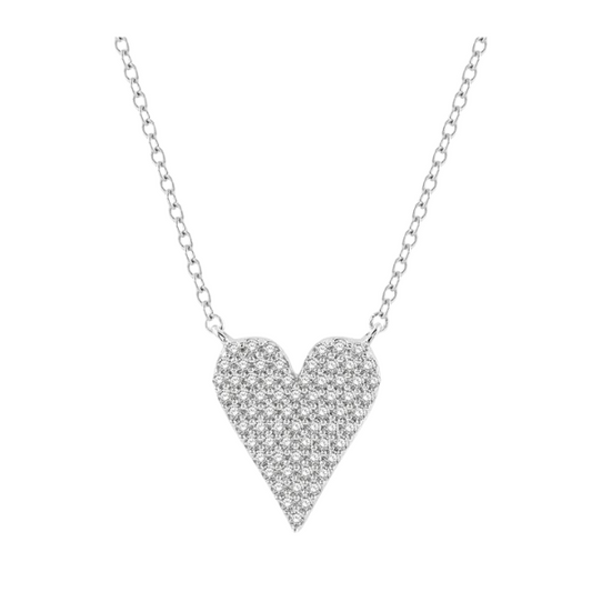 Pave-Set Heart Shape Diamond Pendant