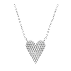 Pave-Set Heart Shape Diamond Pendant