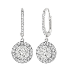 Round Shape Halo Lovebright Essential Diamond Earrings
