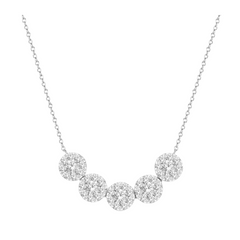 Round Shape 5 Stone Lovebright Essential Diamond Smile Necklace