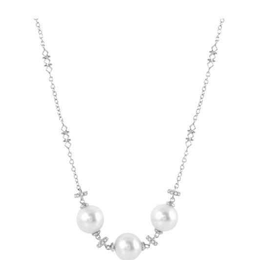 Pearl & Diamond Fashion Necklace