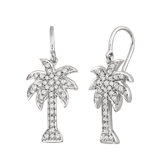 Palm Tree Diamond Fashion Earrings