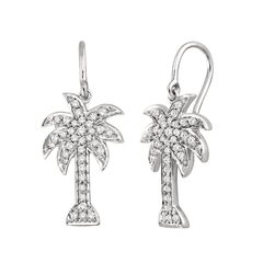 Palm Tree Diamond Fashion Earrings