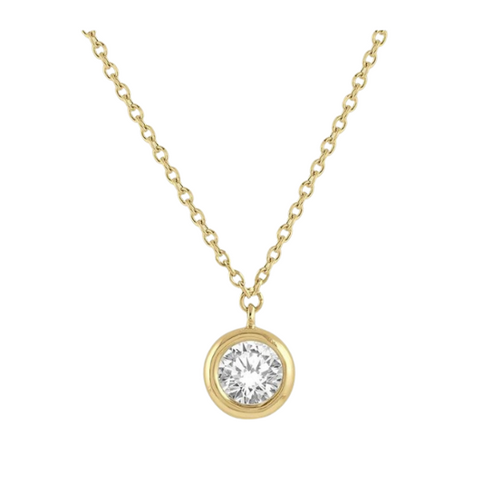 Round Shape Bezel Set Diamond Pendant