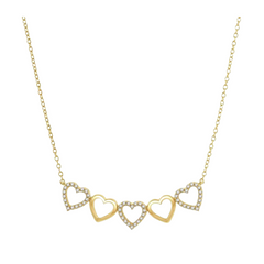 Heart Shape Link Diamond Necklace