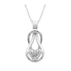 Silver Heart Shape Diamond Fashion Pendant