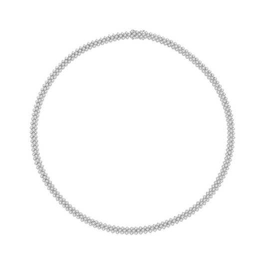 Chevron Diamond Tennis Necklace