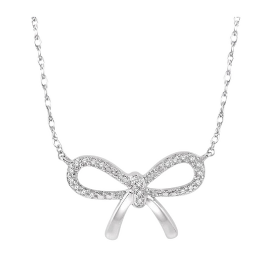 Bow Tie Diamond Fashion Necklace