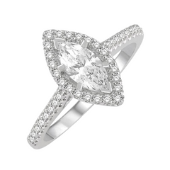 Marquise Shape Halo Diamond Engagement Ring