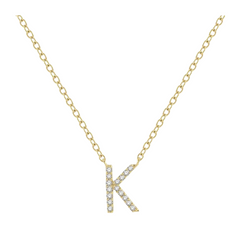 Block 'K' Initial Diamond Pendant