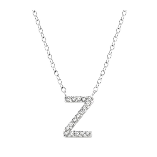 Block 'Z' Initial Diamond Pendant