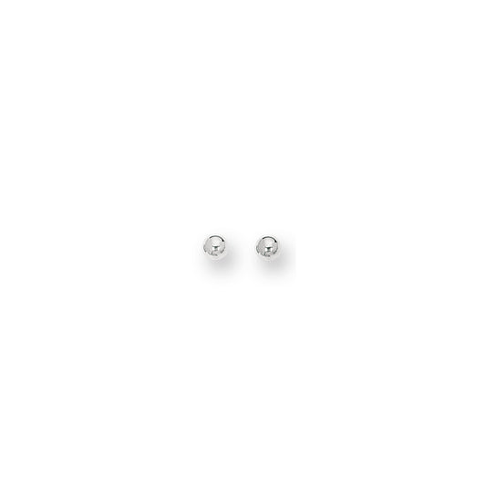 White Gold Polished Ball Stud Earring