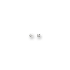 White Gold Polished Ball Stud Earring