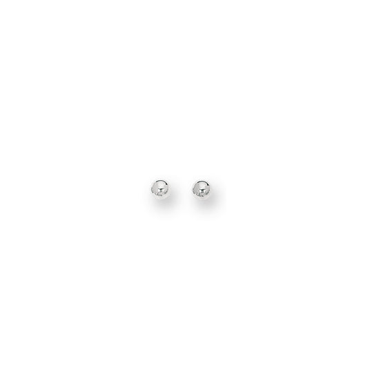 White Gold Polished Ball Stud Earring