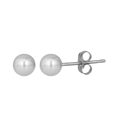 White Gold Polished Gold Pearl Classics Earring