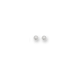 White Gold Polished Ball Stud Earring