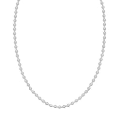 White Gold Diamond Cut/ Textured Beaded Bliss Necklace