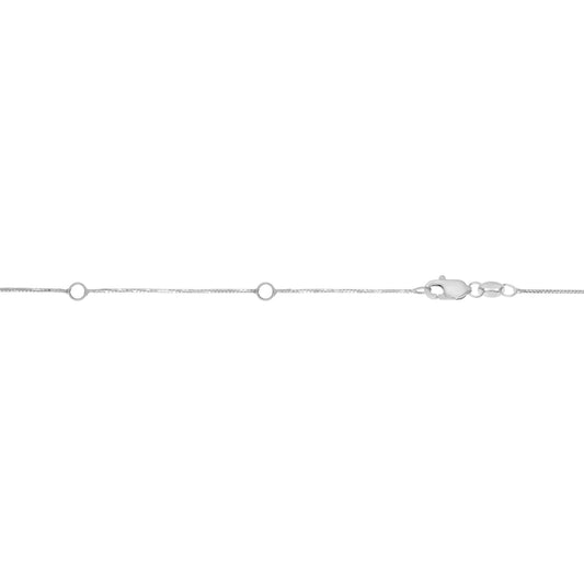 White Gold Polished Double Extendable Box Necklace